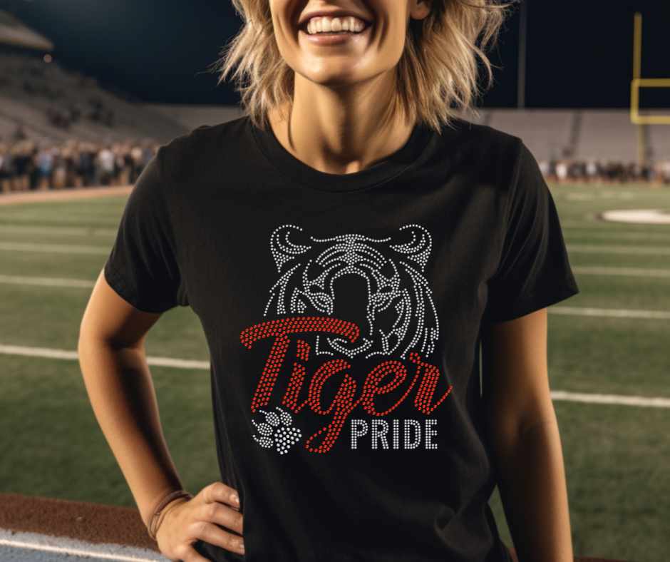 Tiger Pride Mascot RHINESTONE TRANSFER