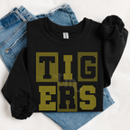 Tigers Block Lettering SPANGLE TRANSFER