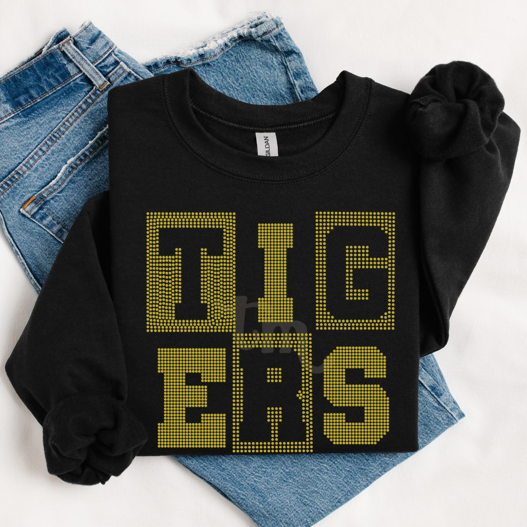 Tigers Block Lettering SPANGLE TRANSFER