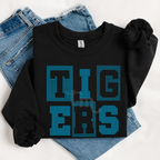 Tigers Block Lettering SPANGLE TRANSFER