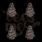 Christmas Tree Cake Pocket SHEET OF FOUR RHINESTONE TRANSFER