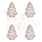 Christmas Tree Cake Pocket SHEET OF FOUR RHINESTONE TRANSFER