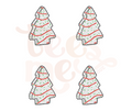 Christmas Tree Cake Pocket SHEET OF FOUR RHINESTONE TRANSFER