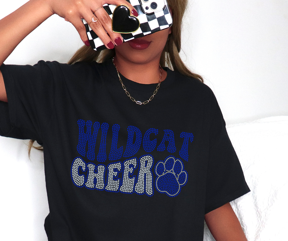 Wildcat Cheer Wavy SPANGLE TRANSFER