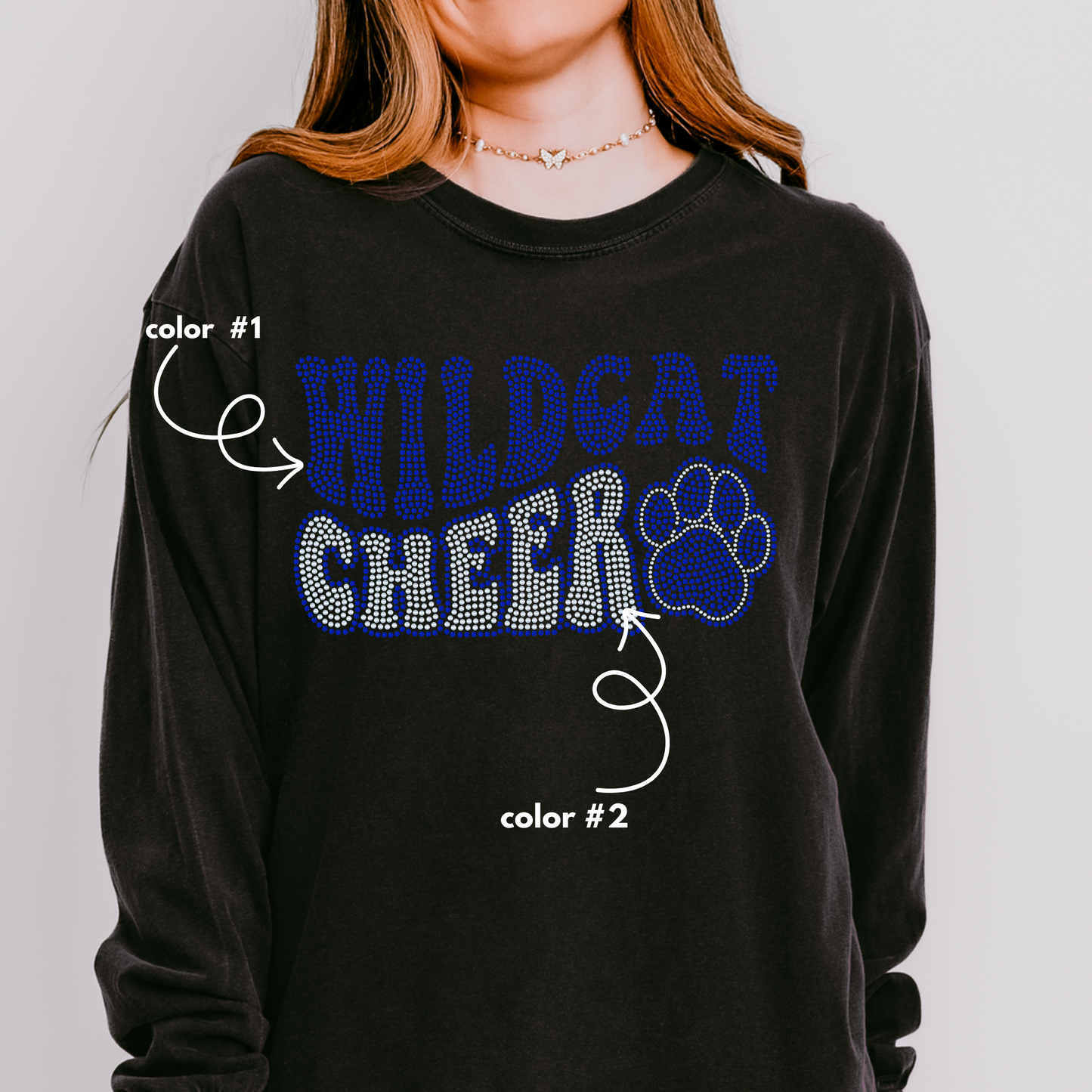 Wildcat Cheer Wavy SPANGLE TRANSFER