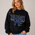 Wildcats Cheer Bow Checkered SPANGLE TRANSFER